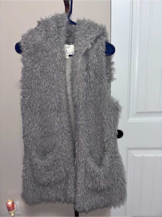 Jackets & Blazers - Gray Fuzzy Hooded Vest